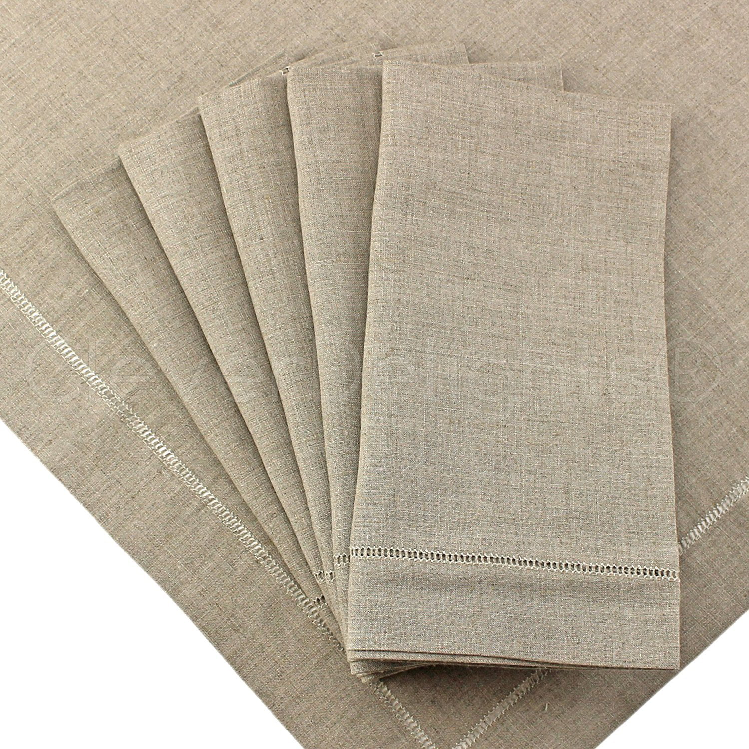 Charcoal 100% Cotton Napkins with Hemstitched, Pack of 12 20 x 20 inch