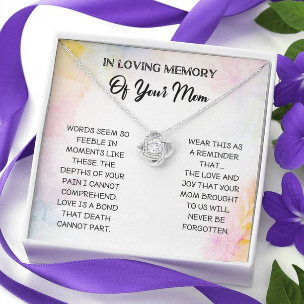 Loss Of Mother Gift Love Knot Necklace Mother Remembrance
