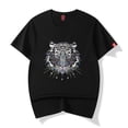 thumbnail image 2 of Niepce Inc Japanese Summer Tiger Embroidery T-shirt Streetwear Fashion Black Short Sleeve Tees, 2 of 5