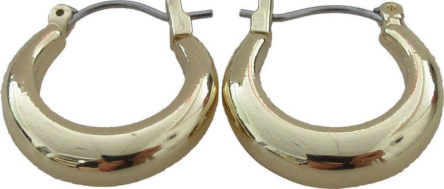 Time and Tru Women's Gold Tone Chunky Hoop Earrings