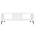 thumbnail image 3 of vidaXL Table Basse Blanche 103.5x60x35 cm Bois Reconstitué, 3 of 5
