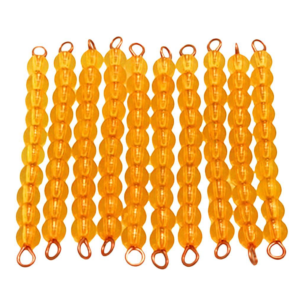 100pcs Beads Bar Educational Toys Kids Mathematics Teaching Material Orange 