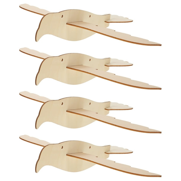 EeaseMX 4 modelos de madera para armar, avión de madera con forma de águila, grafiti para niños, artesanía, modelo de águila, juguetes.