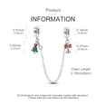 thumbnail image 4 of MULA 925 Sterling Silver DIY Charm Safety Chain fit Bracelet 5A Zircon Christmas Tree Bell for Women Jewelry Making, 4 of 5