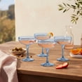 thumbnail image 2 of Just Feed Me by Jessie James Decker 4-Piece 13oz Coupe Glass, Blue, 2 of 9