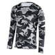 thumbnail image 3 of Camisetas de manga larga con cuello redondo para hombre Mallas deportivas para correr (Gris Negro XL), 3 of 8