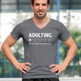 thumbnail image 4 of Adulting Would Not Recommend V-Neck T-shirt Funny Adult Life is Hard Review Humor Parenting 18th Birthday Gen X Tee, 4 of 7