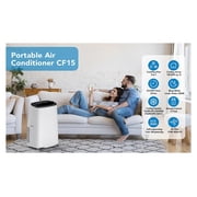 15000 BTU Portable Air Conditioners,5-In-1 Vertical AC with Remote,Cools Up to 850 Sq.Ft,Quiet Operation,Includes Fan,Dehumidifier, Timer Functions,Ideal for Bedroom or Office,Window Kit