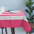 thumbnail image 4 of Pink Striped Table Cloth Waterproof Tablecloths, Modern Simple Monochrome Geometric White Tablecloth Dining Table Cover for Kitchen Party Tabletop Outdoor, Rectangle Tablecloth 54x108 Inch, 4 of 9