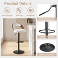 thumbnail image 4 of VECELO Swivel Bar Stools Set of 2, Adjustable Height PU Leather Armless Barstool with Back & Footrest for Bar Kitchen Dining Room, White, 4 of 10