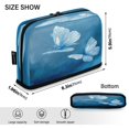 thumbnail image 3 of Standing Pencil Case with Base Large Capacity Stationery Pouch Pen Bag with Zipper for Women Men Abstract Blue and White Butterfly, 3 of 7