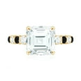 thumbnail image 4 of Rosec Jewels Asscher Cut Moissanite Solitaire Women with Lab Created Black Diamond, 10K Yellow Gold, US 4.50, 4 of 8