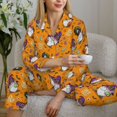 thumbnail image 4 of Goofa Halloween Witches Gnome Printed Women’s 2 Piece Pajama Set Super,Pajamas Women's Long Sleeve Sleepwear Soft Button Down Loungewear Pjs Lounge Set Nightwear-X-Large, 4 of 9
