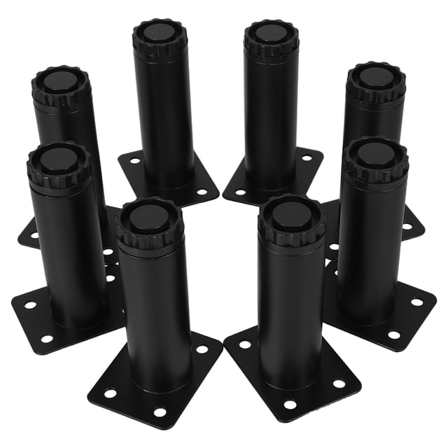 unbranded 8Ud Patas Negros Para Muebles Con Altura Ajustable Y Construcción Metálica Duradera