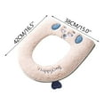 thumbnail image 2 of Costeam Thickened Waterproof Winter Toilet Seat Cover Soft Fluffy Puppy Pattern Design Non Slip Bathroom Seat Cushion for Home Use, 2 of 5