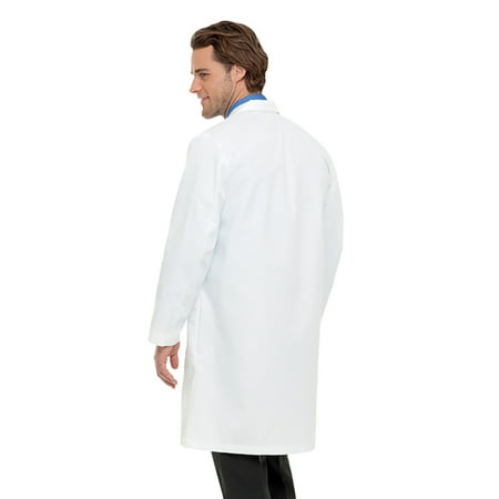 Landau Men's Essential Lab Coats Classic Relaxed Fit Breathable Fade Resistant 3 Pockets Button Full-Length Lab Coat Scrub, Style 3139