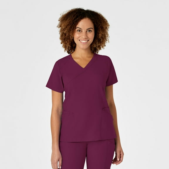 WonderWink W123 6455-Women's Mock Wrap Scrub Top
