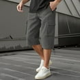 thumbnail image 2 of Men's Casual Cargo Shorts with Pockets Comfortable Loose Fit Versatile Workout Outdoor Travel Lightweight Breathable Men's Pants for At Home Travel Stretch, 2 of 6