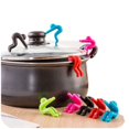 thumbnail image 2 of Elevador de tapa antisalpicaduras para olla de sopa, utensilios de cocina, soporte de tapa resistente al calor, mantiene la tapa abierta, excelentes ayudas de cocina y decoración, juego de 6 brillar Electrónica, 2 of 5