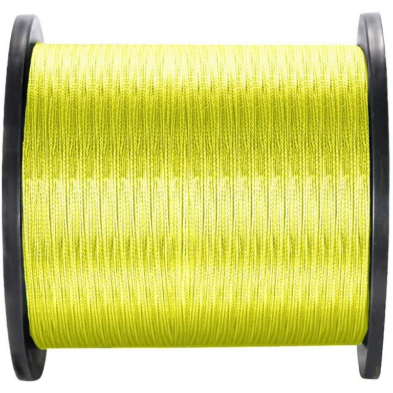 100% PE 4 Strands Braided Fishing Line, 10 20 30 40 lb Sensitive Braided Lines, Super Performance, Abrasion Resistant, Size: 500M 20lb, Yellow