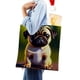 thumbnail image 4 of Pug Bolso de tela con estampado de lienzo para mujer, bolsa de compras reutilizable y estética, con cremallera interior, regalo para mujer,40*40cm., 4 of 6