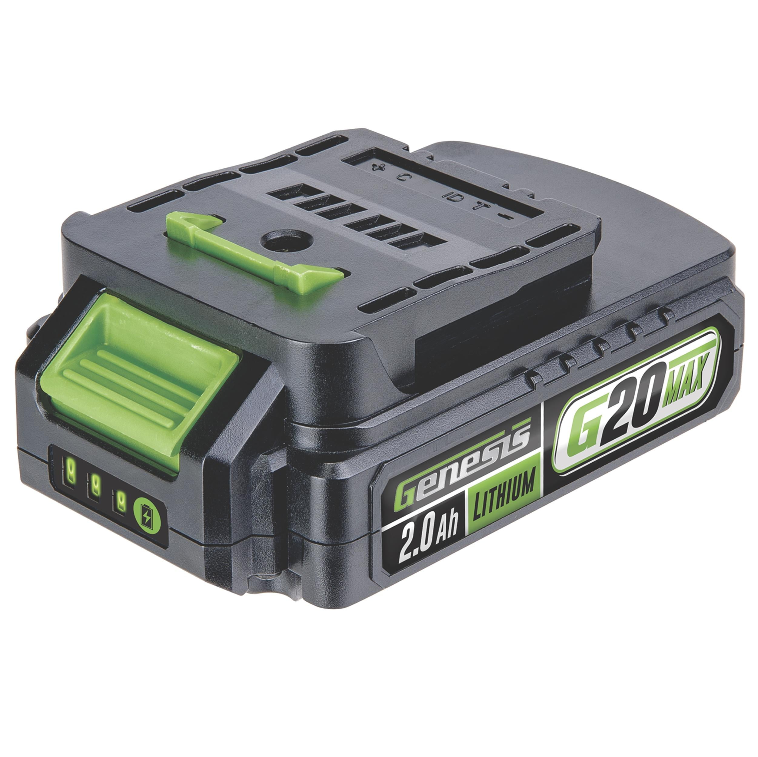 Genesis G20MAX 20V Brushless 1/2" Impact Wrench, 3 Speed, 400 ft-lbs torque, Auto Stop feature, with 2.0Ah Battery and Charger GLIW2012BH
