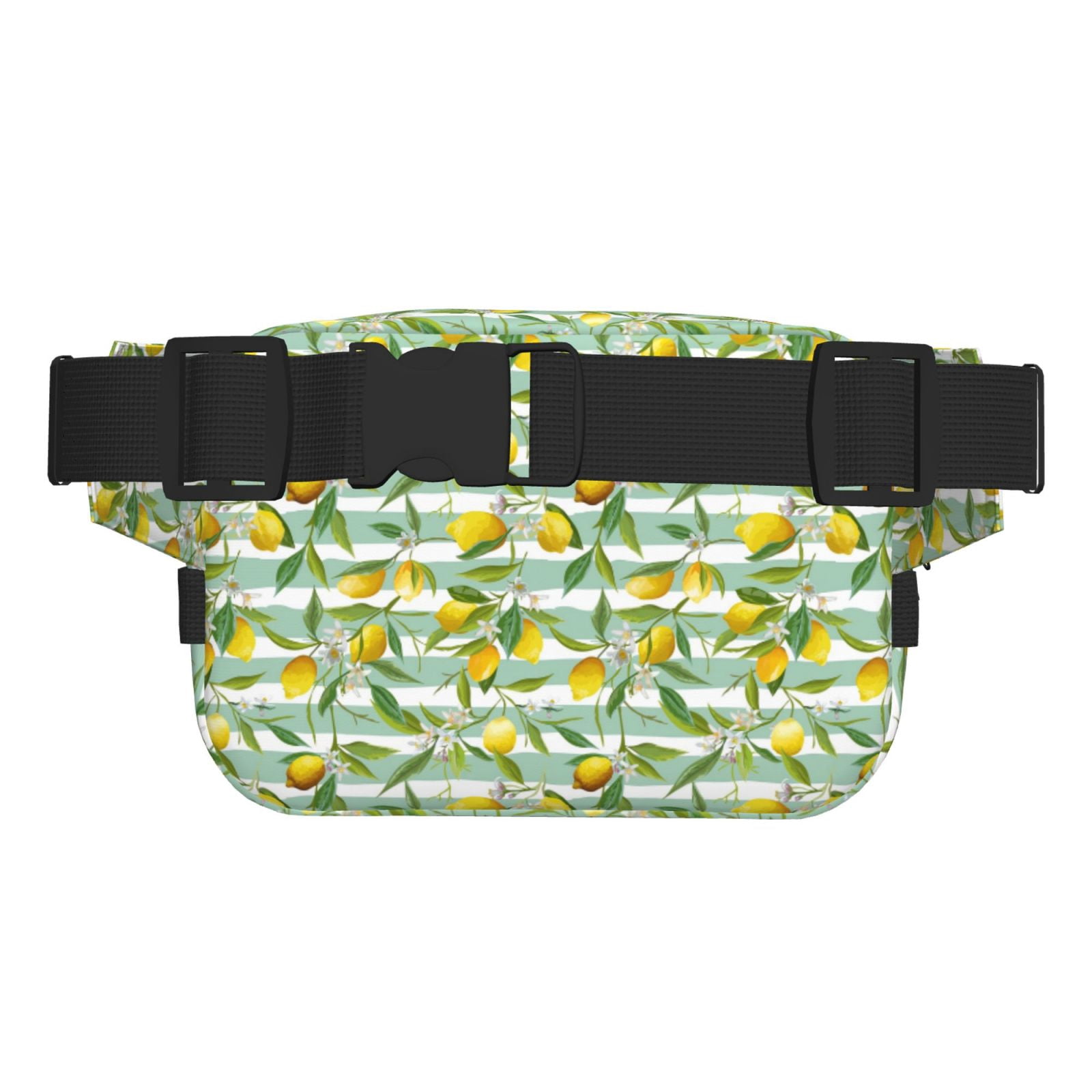 Fuzoiu Lemon Print Unisex Square Double Layer Waist Bag,Crossbody Fanny Pack Travel Workout Accessory