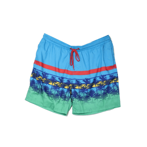 Club Room Mens Palm Tropical Print Swim Trunk Turq Combo XXL