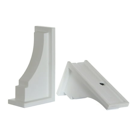 Mayne Fairfield 11" x 4" x 6.5" White Plastic Decorative Window Box Brackets, 2 Pack