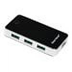 4PORT USB 3.0 ALUMINUM HUB AC POWERED BLACK W/ SILVER ACCENTS