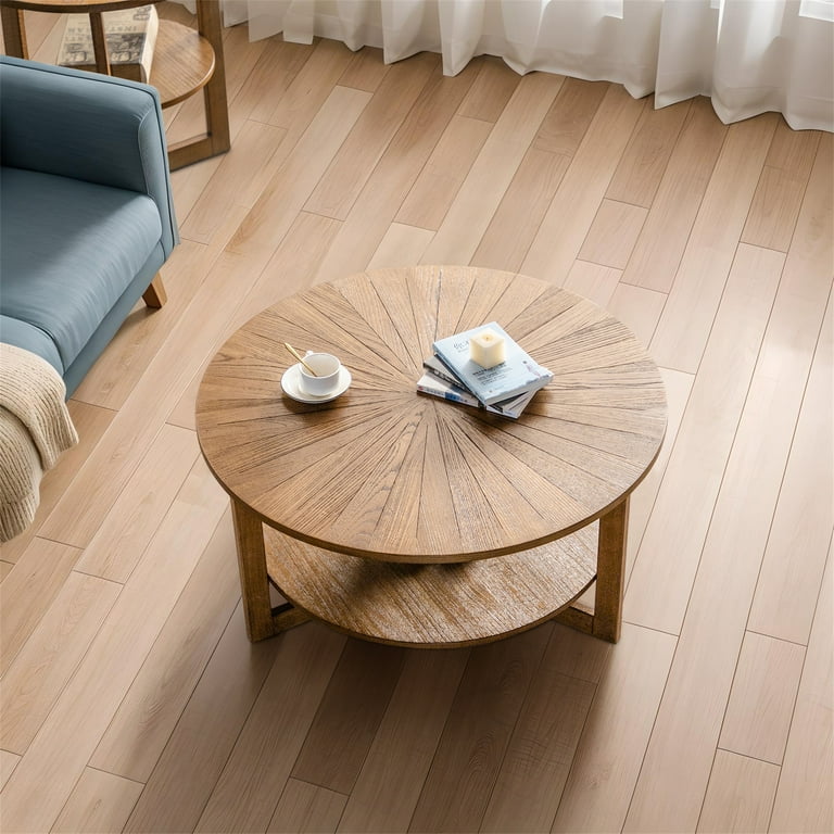 Round floor 2024 shelf coffee table