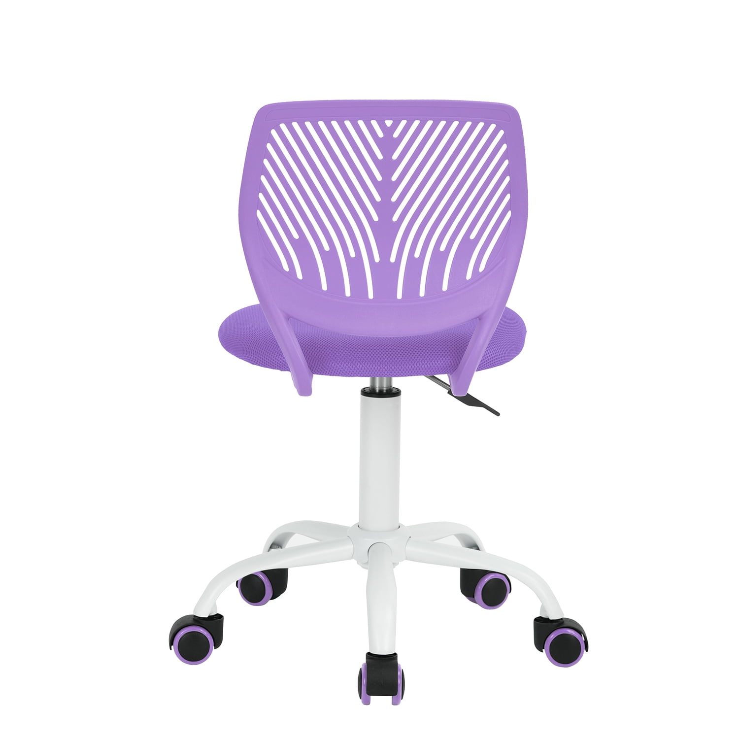 Adjustable Office Chair with Rolling Wheels, Ergonomic Desk Chair Rotating Seat and Comfortable Backrest for Home & Office, Purple
