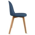 thumbnail image 6 of Set of 2 Armless Plastic Dining Chair Wood Legs for Dining Room Plastic Molded Seat With Cushion, Blue, 6 of 12