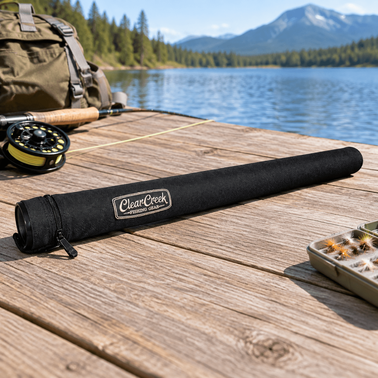 Two Piece (55.25 Internal Length) Fly Fishing Rod Case 9 Protective Storage Tube