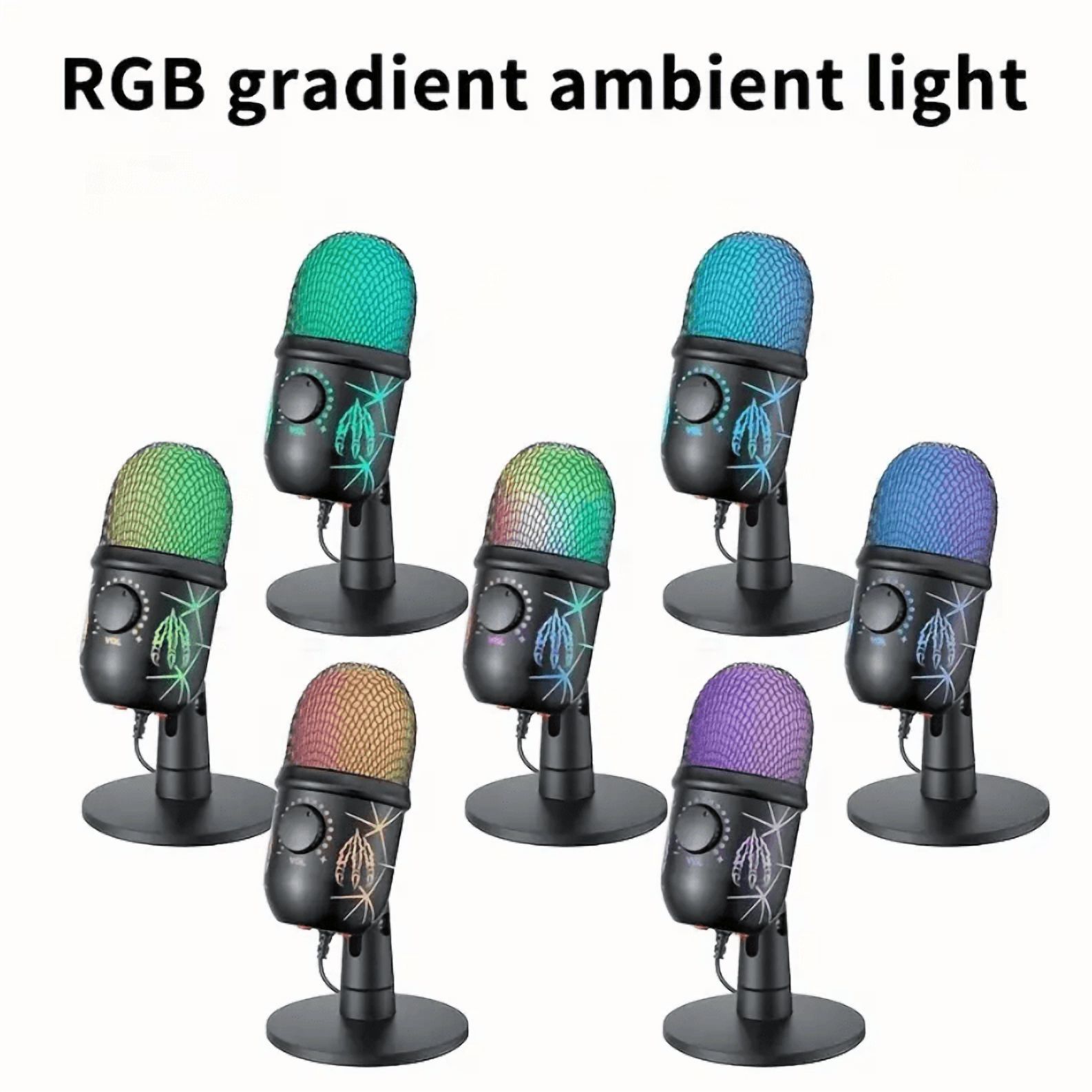 2 x Gaming Microphone USB Computer for PC Mac PS4/5 Condenser Podcast RGB