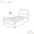 thumbnail image 3 of AUFANK Vintage Twin XL Platform Metal Bed Frame, Heavy Duty, White, 3 of 6