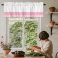 thumbnail image 5 of Pink Stripe Window Valance Curtain Classic Style Rod Pocket Short Curtain for Living Room, Bedroom & Kitchen Window Decor 54x18in, 5 of 8