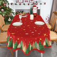 thumbnail image 3 of Oval Christmas Tablecloth 54x72 Inch, Red Xmas Holiday Christmas Tree Table Cloths Oval, 3 of 6