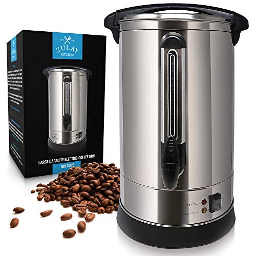 Zulay Commercial Coffee Urn - 100 Cup Fast Brew Stainless Steel Hot  Beverage Dispenser - BPA-Free Commercial Coffee Maker - Hot Water Urn for  Catering