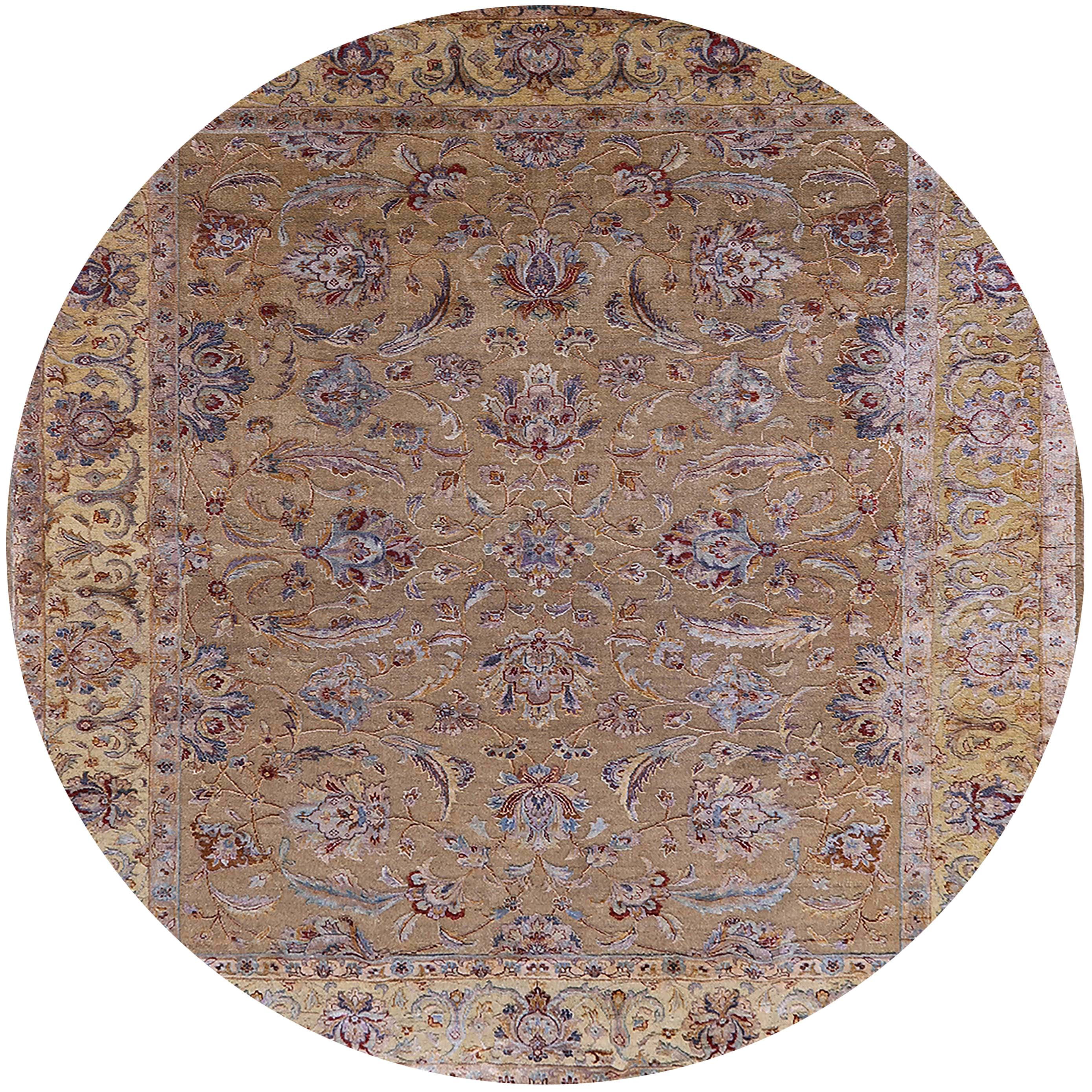 Ahgly Company Indoor Round Mid-Century Modern Chestnut Brown Oriental ...