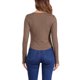 thumbnail image 3 of Camisetas Henley de punto acanalado ajustadas de manga larga con botones y escote en V para mujer INSPIRE CHIC M Marrón, 3 of 6