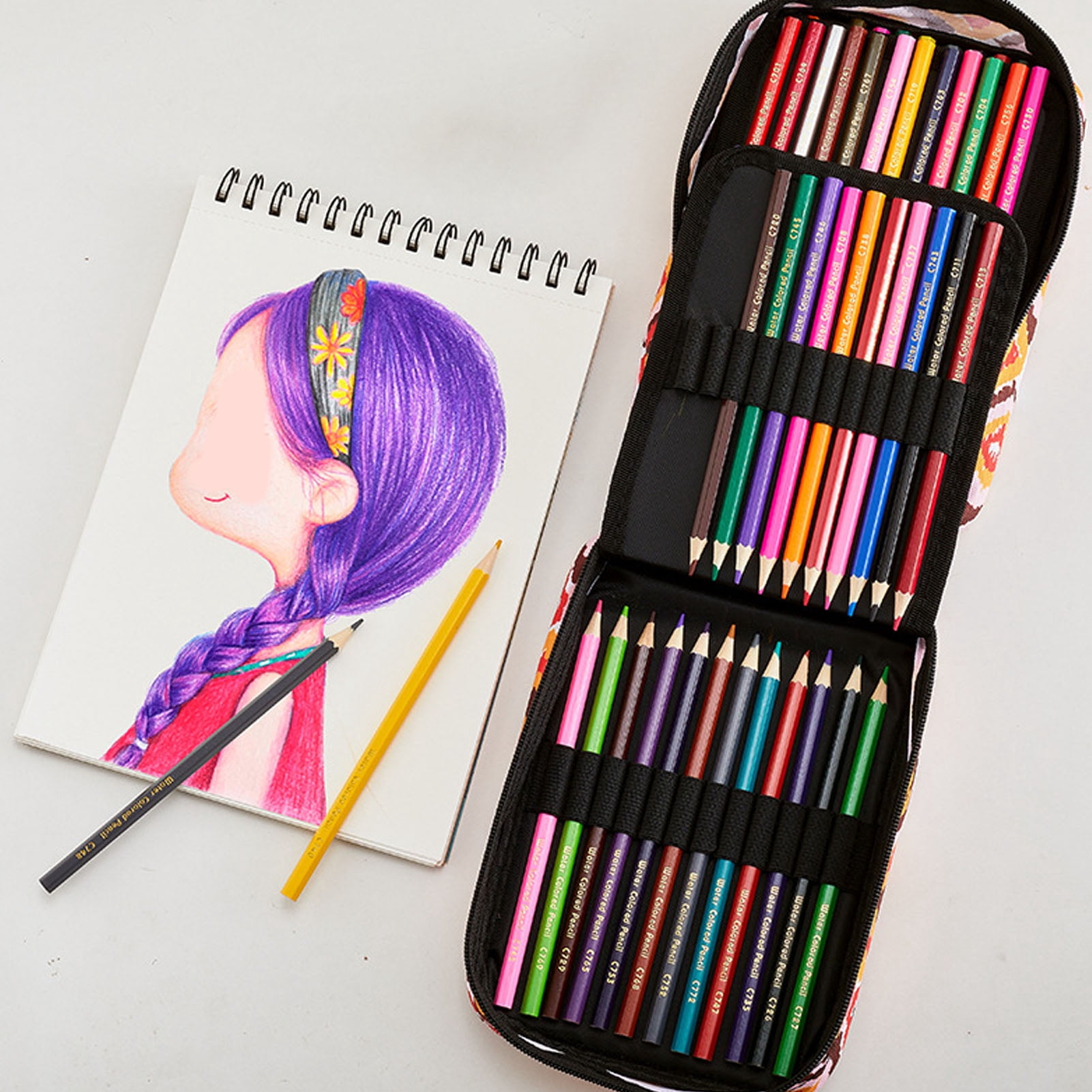 Nieyigj 72 Colors Pencil Set with Portable Nylon Bag, Professional Art Pencils for Coloring, Painting, Sketching, Shading and Drawing (72 Count / 72 Pcs)