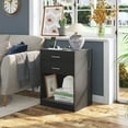 thumbnail image 5 of Black Nightstand with USB Port & 2 Storage Drawer, Sofa Side Storage Stand Cabinet for Bedroom Living Room, 5 of 9