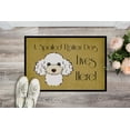 thumbnail image 2 of Caroline's Treasures BB1505JMAT White Poodle Spoiled Dog Lives Here Door Mat, Indoor Rug or Outdoor Welcome Mat 24x36, 2 of 4