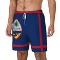 thumbnail image 5 of Men's Flag Of Guam Swim Trunks with Compression Liner Bathing Suit Swimwear, 5 of 6