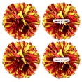 thumbnail image 1 of Uxcell Pompones metálicos para animación con anillos de mango, ideales para el espíritu del equipo, deportes, danza y animación en rojo y dorado, 1 of 1