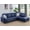 Blue, variant on Ponliving 97" 2 Pieces L-Shaped Sectional Sofa With Pillows For Living Room Red Faux Leather Right Hand Facing