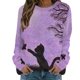 thumbnail image 2 of Pntutb Camisas para mujer Cuello redondo Estampado de gato Tops de manga larga Blusa regular estampada Pntutb Pntutb-1089, 2 of 5