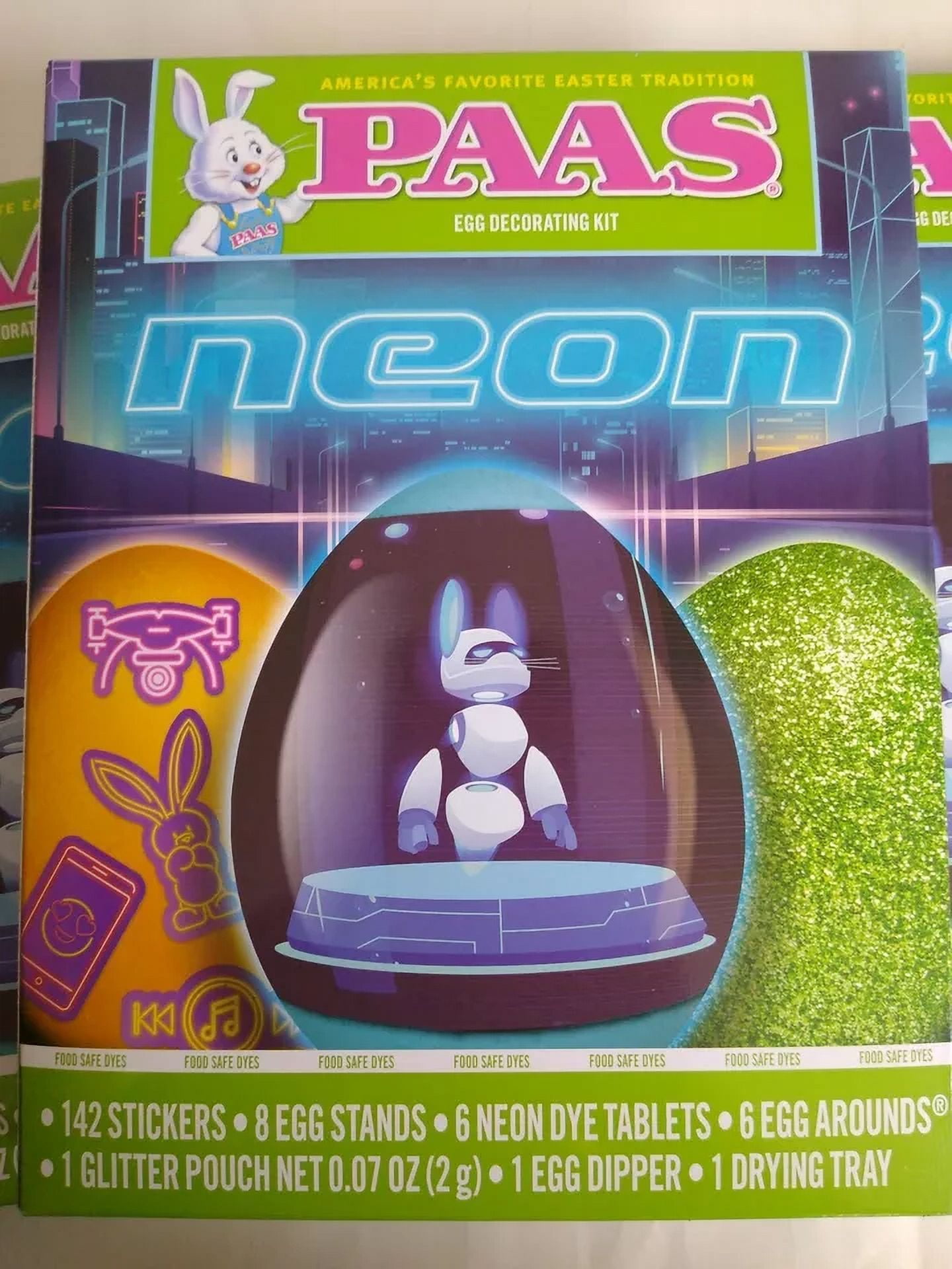 BUTTERFLY- Lot Of 3 Paas Egg Decorating Kit Neon Egg Coloring Kit