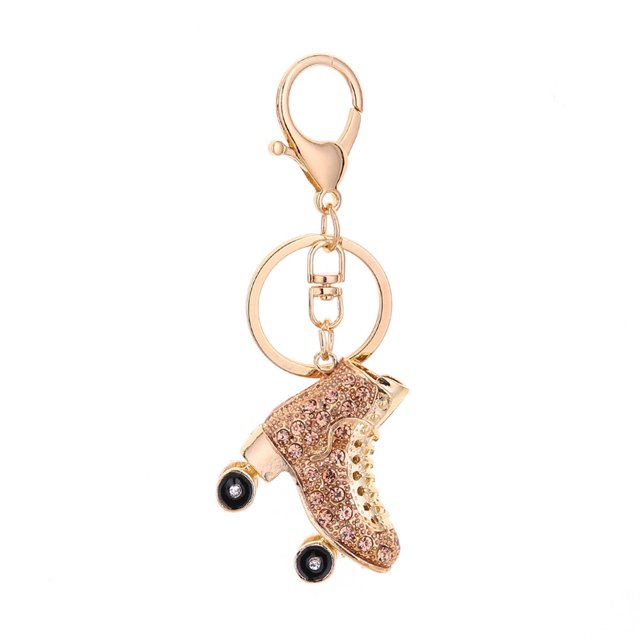 Pendant Keyring Skates Shoes Rhinestone Portable Backpack Handbag Wallet Bag Jewelry Keychain Bag Ornament for Girl